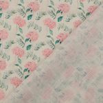 Linne - Digitaltryck Tvättade Blommor Vit Rosa Linne - Digitaltryck Tvättade Blommor Vit Rosa