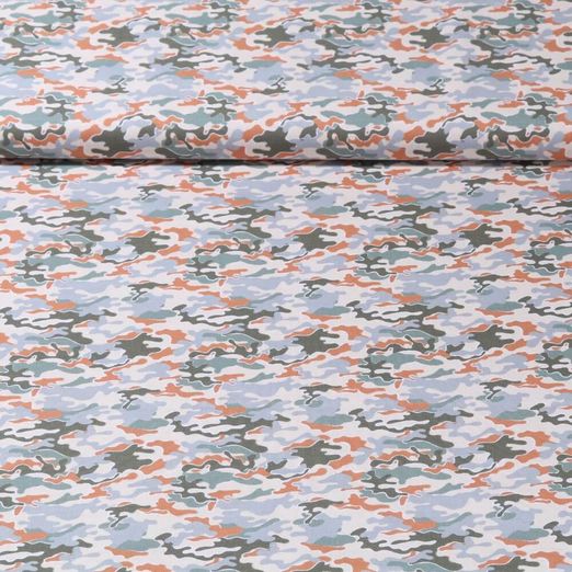 Popeline de coton - Camouflage Ecru