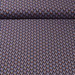 Popeline de viscose - Tulipes rétro Bleu marine foncé