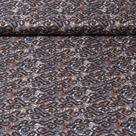 Popeline de coton - Motif léopard abstrait Anthracite