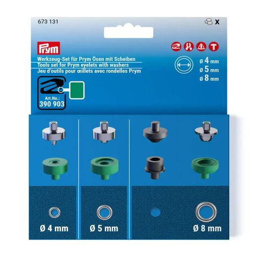PRYM Set d'outils pour Œillets de 4, 5 et 8mm