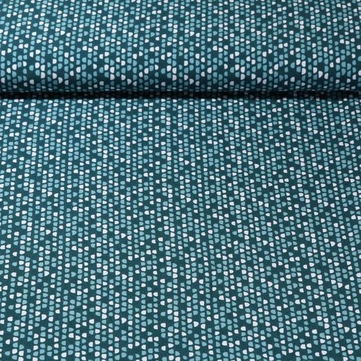 Popeline de viscose - Demi-cercles Vert Pétrole