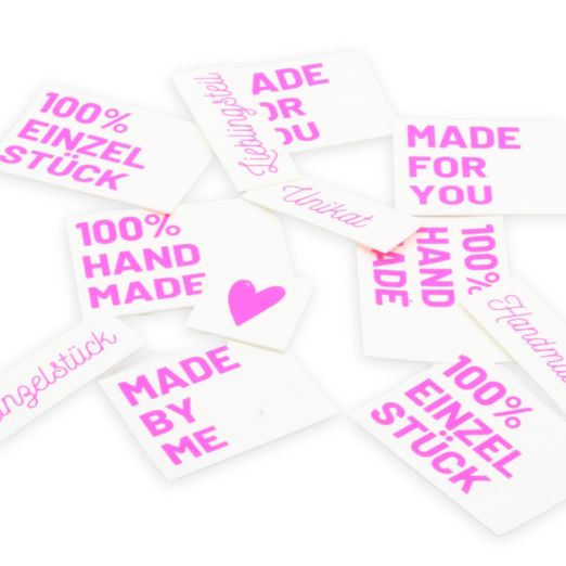 SnapPap Label weiß/neon-pink - Handmade