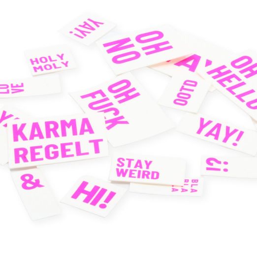 SnapPap Label weiß/neon-pink - Statement