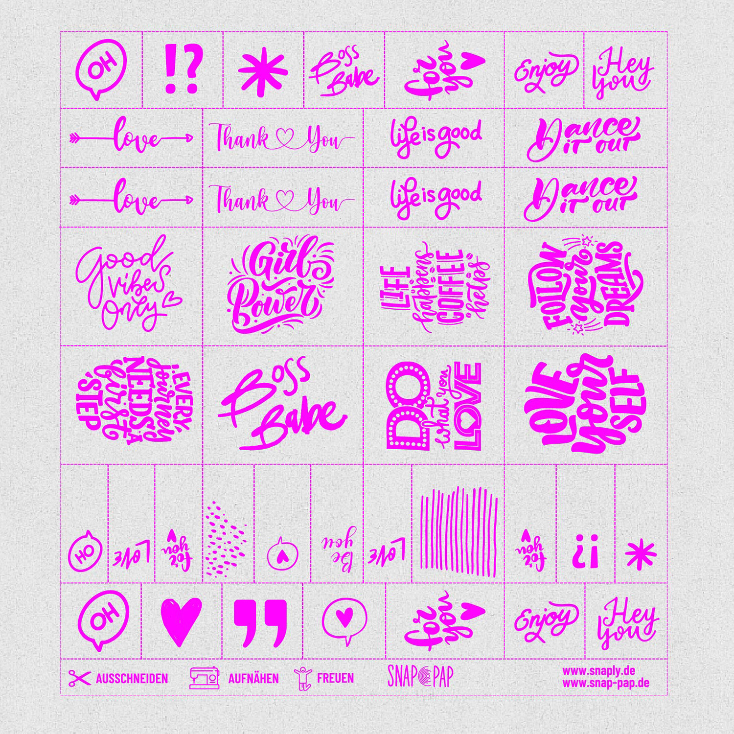 40 étiquettes en SnapPap Blanc/Rose fluo - Expressions-1 40 étiquettes en SnapPap Blanc/Rose fluo - Expressions-1