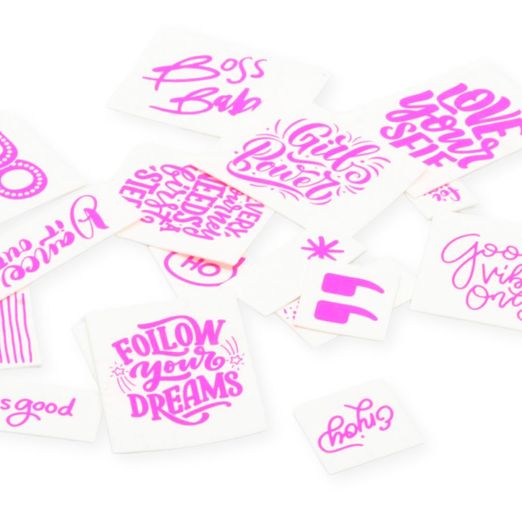 40 étiquettes en SnapPap Blanc/Rose fluo - Expressions 40 étiquettes en SnapPap Blanc/Rose fluo - Expressions