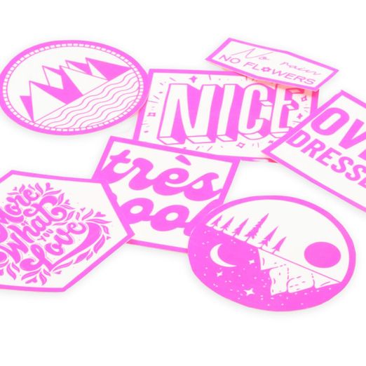 10 étiquettes en SnapPap Blanc/Rose fluo - Bold