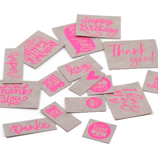 SnapPap Label grau/neon-pink - Wünsche