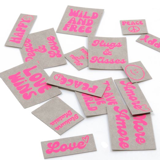 SnapPap Label grau/neon-pink - Hippie