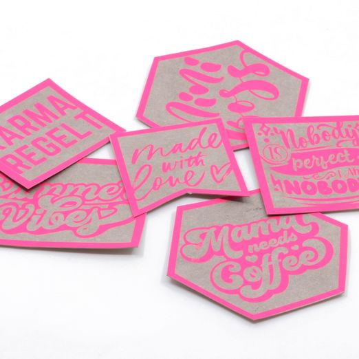 SnapPap Label grau/neon-pink - Bold2
