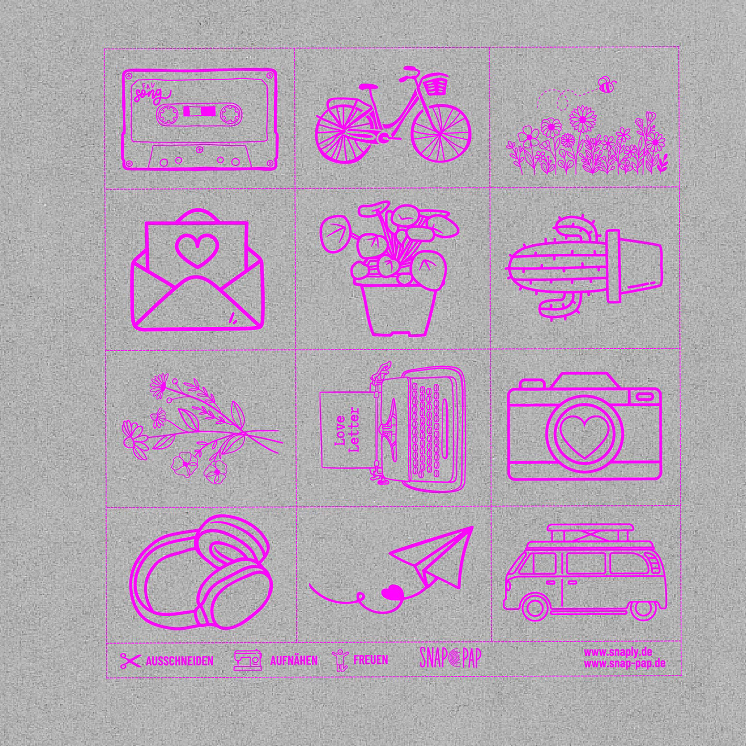 SnapPap Label grau/neon-pink - Pictures-1 SnapPap Label grau/neon-pink - Pictures-1
