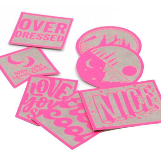 10 étiquettes en SnapPap Gris/Rose fluo - Bold 10 étiquettes en SnapPap Gris/Rose fluo - Bold