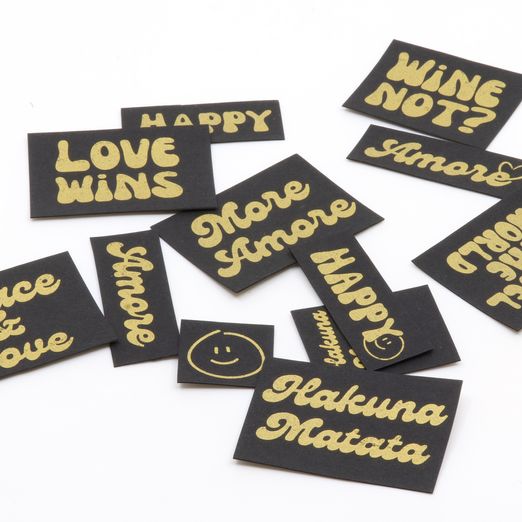 SnapPap Label schwarz/gold - Hippie