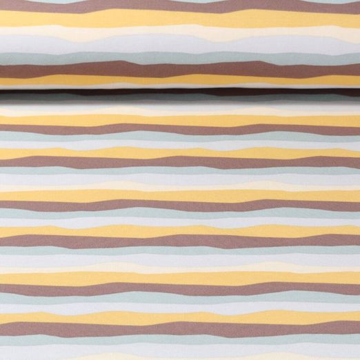 Sweat d'été - French Terry gratté Vagues Marron