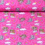 Jersey Impression digitale - Pat Patrouille - Coeurs Rose vif