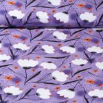 Popeline de viscose - Impression digitale Fleurs Lilas