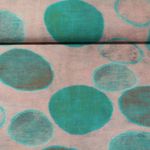 Popeline de viscose - Impression digitale Rond Vintage Marron Vert