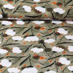 Popeline de viscose - Impression digitale Fleurs Vert