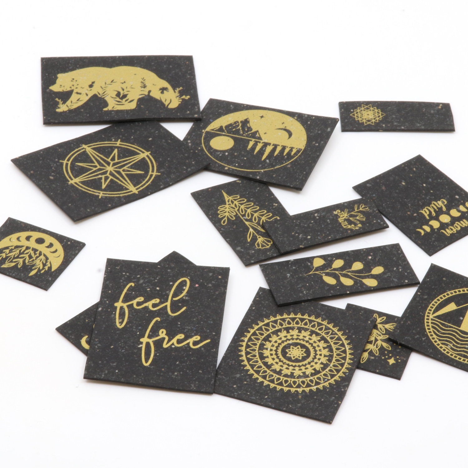 ReLeda Label Bogen - Boho - schwarz/gold-0 ReLeda Label Bogen - Boho - schwarz/gold-0