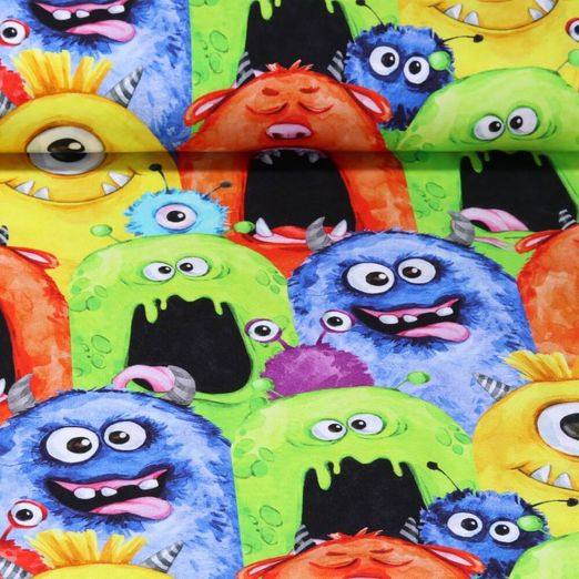 Sommersweat - French Terry Digitaldruck Maxi Monster Multicolor Sommersweat - French Terry Digitaldruck Maxi Monster Multicolor