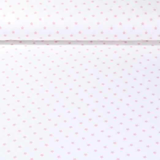 Jersey - Kombistoff Sterne Ecru Rosa