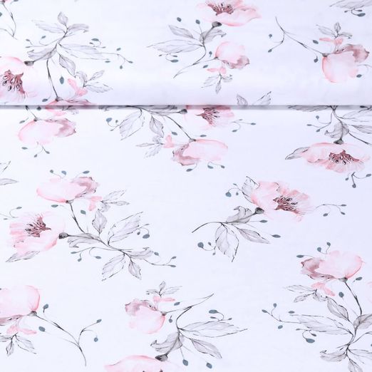 Coton Gütermann - Collection Bright Side Fleurs délicates Blanc