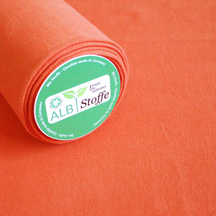 Bords côtes bio Albstoffe - Orange Luce Uni-1 Bords côtes bio Albstoffe - Orange Luce Uni-1