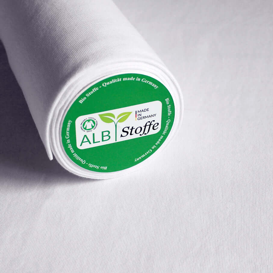Albstoffe Bio Bündchen - Uni Weiß-1 Albstoffe Bio Bündchen - Uni Weiß-1