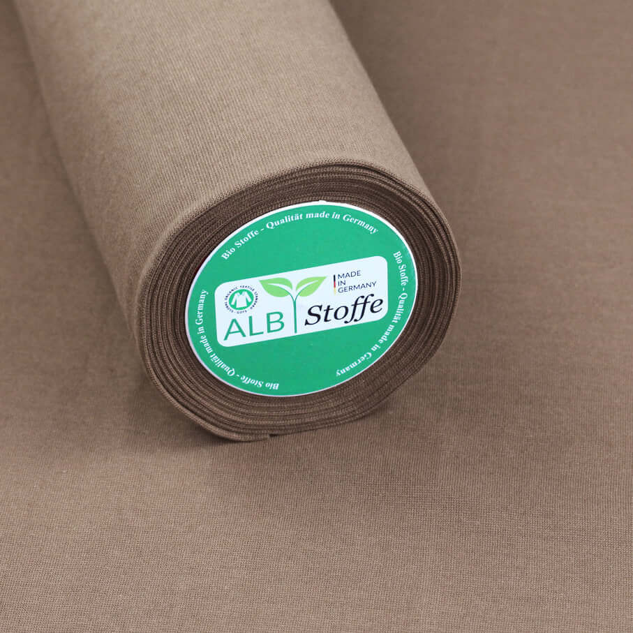 Albstoffe Bio Bündchen - Uni Sabbia Braun-1 Albstoffe Bio Bündchen - Uni Sabbia Braun-1