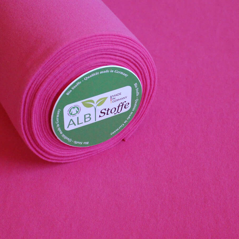 Albstoffe Bio Bündchen - Uni Ortensio Pink-1 Albstoffe Bio Bündchen - Uni Ortensio Pink-1