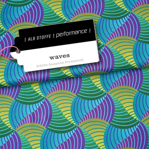 Collection Performance Albstoffe - Waves Vert