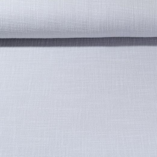 Mousseline de coton Slub effet lin Edouard - Uni Gris argenté