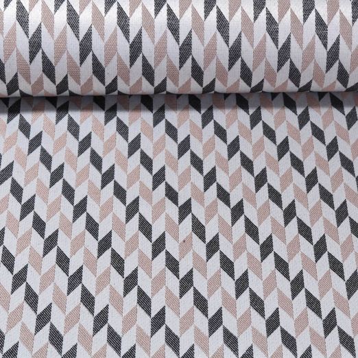 Tissu d´extérieur - Revêtement téflon Jacquard Losanges Beige Noir
