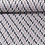 Outdoorstoff - Teflonbeschichtet Jacquard Rauten Beige Schwarz