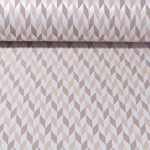 Outdoorstoff - Teflonbeschichtet Jacquard Rauten Beige Braun