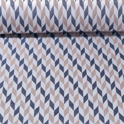Tissu d´extérieur - Revêtement téflon Jacquard Losanges Beige Noir