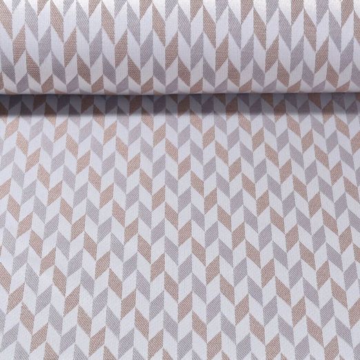 Tissu d´extérieur - Revêtement téflon Jacquard Losanges Beige Gris