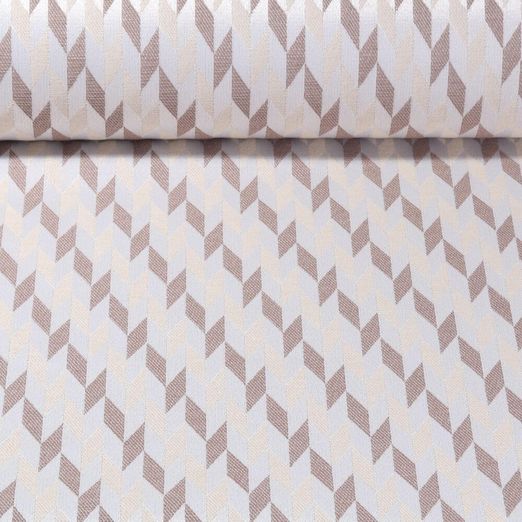Tissu d´extérieur - Revêtement téflon Jacquard Losanges Vanille Marron