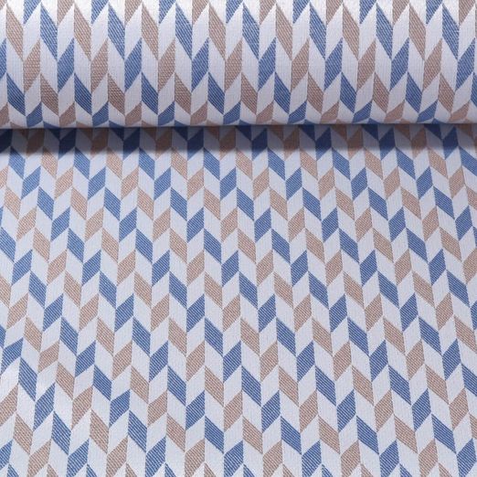 Tissu d´extérieur - Revêtement téflon Jacquard Losanges Beige Bleu clair