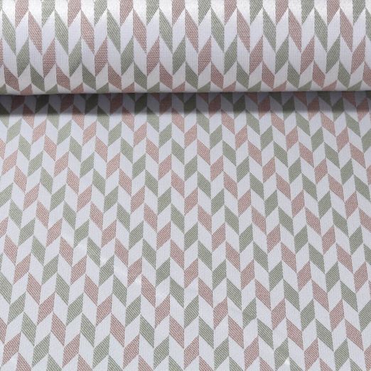 Tissu d´extérieur - Revêtement téflon Jacquard Losanges Beige Vert