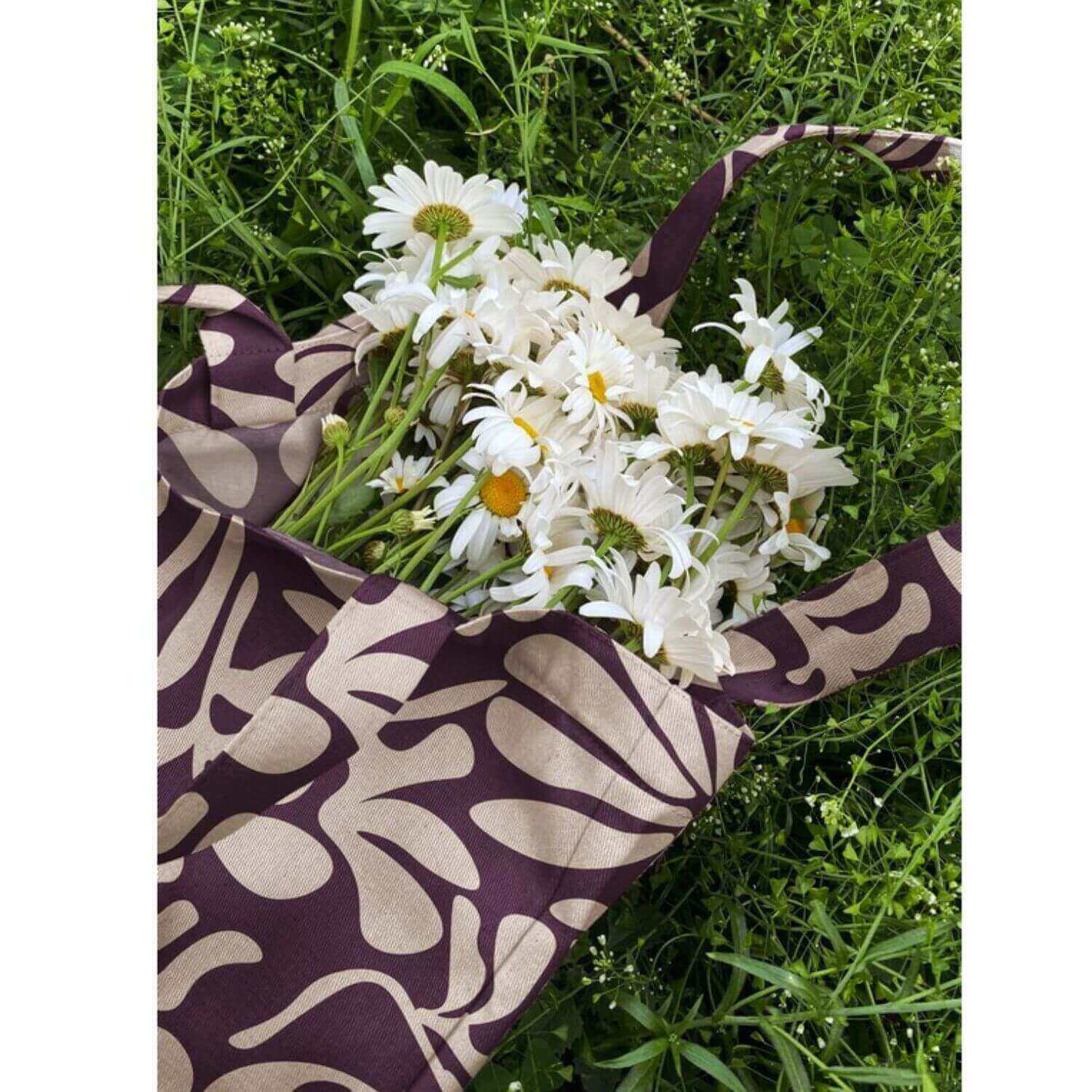 Toile de coton canevas - Feuilles vintages Aubergine-1 Toile de coton canevas - Feuilles vintages Aubergine-1