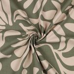 Baumwoll-Canvas - Blätter Vintage Olivgrün Baumwoll-Canvas - Blätter Vintage Olivgrün