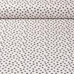 Cretonne de coton vintage - Fleurs Beige Noir