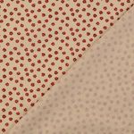 Puuvilla-cretonne - Beige-punainen kukkakuosi Puuvilla-cretonne - Beige-punainen kukkakuosi