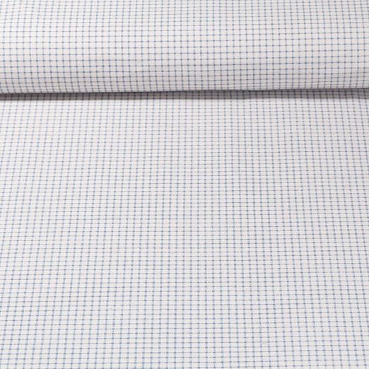 Cretonne de coton vintage - Carreaux Beige Bleu