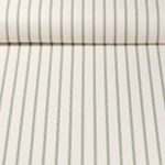 Cretonne de coton vintage - Rayures Beige Vert