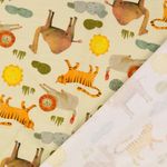 Jersey - Estampado digital Animales de safari beige Jersey - Estampado digital Animales de safari beige