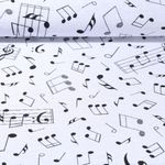 Toile canevas Jacquard - Double face Black & White Notes de musique