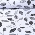 Toile canevas Jacquard - Double face Black & White Feuilles