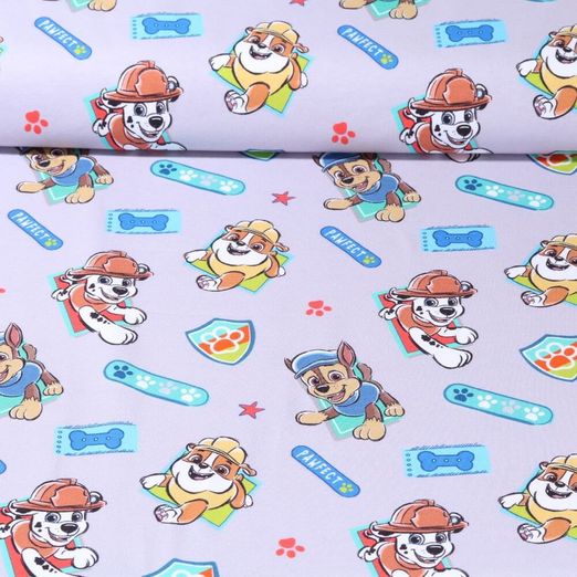 Jersey - Digitaldruck Paw Patrol Pfoten Grau